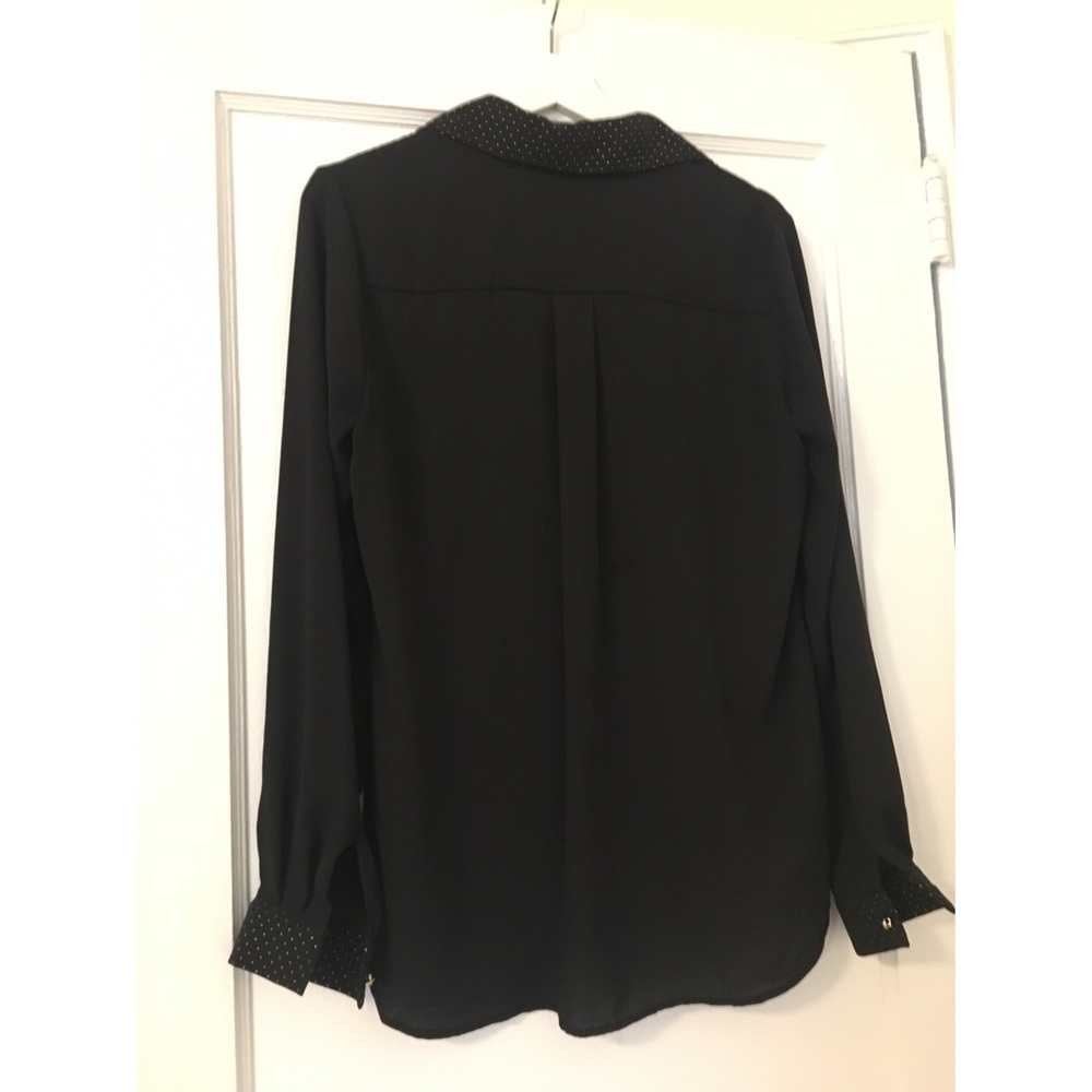 Forever 21 Black Gold Studded Collar Button-Down Blouse - Picture 3 of 4